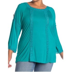 Forgotten Grace - Crochet Trim Blouse